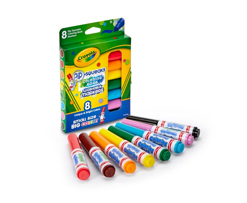 Crayola Pip Squeaks Washable Markers, Mini Markers in Classic Colors, 8 Count - Image 2