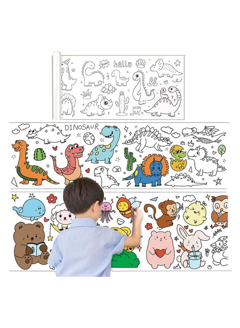 Dubkart Children's Drawing Paper Roll, Coloring Paper Roll for Kids, 300 * 30cm Large Coloring Poster for Toddlers, Stickable Drawing Paper Roll, DIY Painting Ideal Gift for Class Home Birthday Party  - Image 1