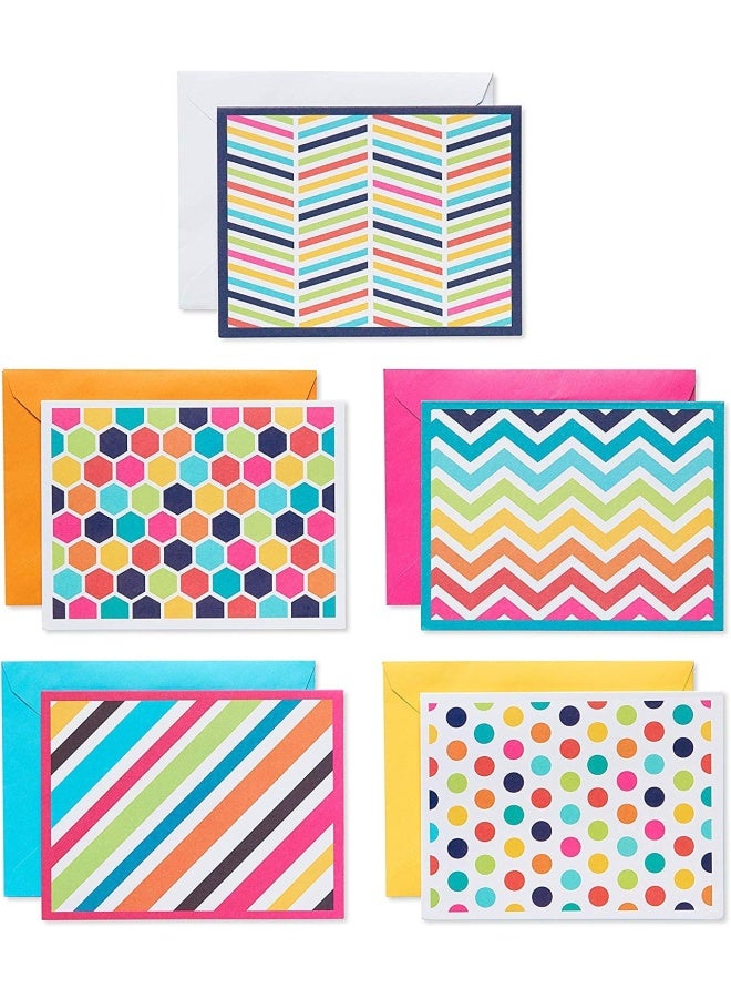 American Greetings Blank Cards Assortment With Envelopes Bright Patterns 30 Count - Image 1