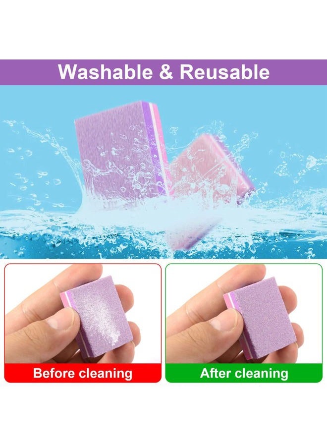 CGBE Nail Buffer, Buffer Block Nail File 100/180 Grit, Mini Nail Buffers Block Sponge Double Sided Nail File for Acrylic Nails Manicure Tools 50PCS (Pink-Purple) - Image 4