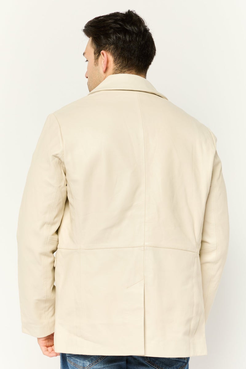 Asos Design Men Regular Fit Plain Semi-Formal Blazer, Cream  - Image 4