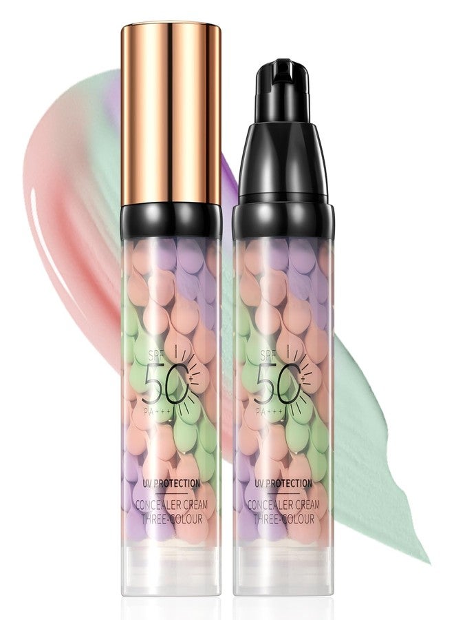 NICEFACE SPF 50 Color Correcting Sunscreen Face Primer, 3 in 1 Three-Colour Color Corrector & Hydrating Concealer Cream, Lightweight Oil-Free, Conceals Dark Circles, Acne Scars, Redness for Radiant Skin - Image 1