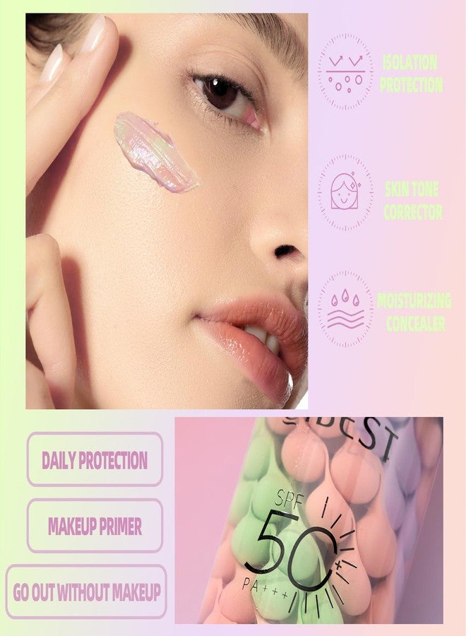 NICEFACE SPF 50 Color Correcting Sunscreen Face Primer, 3 in 1 Three-Colour Color Corrector & Hydrating Concealer Cream, Lightweight Oil-Free, Conceals Dark Circles, Acne Scars, Redness for Radiant Skin - Image 3