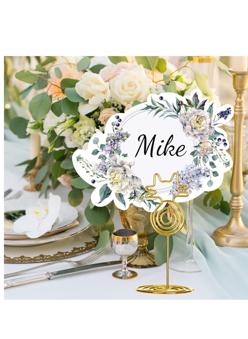 Y&D 24PCS Place Card Holders, Table Number Wedding Name Stand Display Holder Photo Sign Food Cards for Party Restaurants Cafe Desk (cat-gold) - Image 5