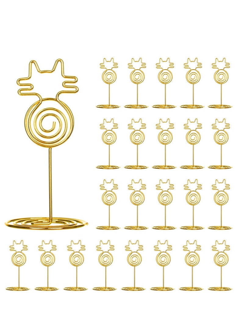 Y&D 24PCS Place Card Holders, Table Number Wedding Name Stand Display Holder Photo Sign Food Cards for Party Restaurants Cafe Desk (cat-gold) - Image 1
