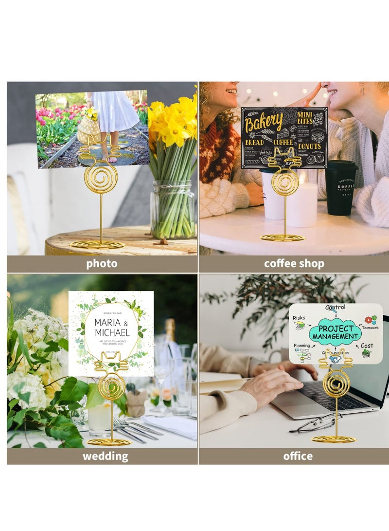 Y&D 24PCS Place Card Holders, Table Number Wedding Name Stand Display Holder Photo Sign Food Cards for Party Restaurants Cafe Desk (cat-gold) - Image 4