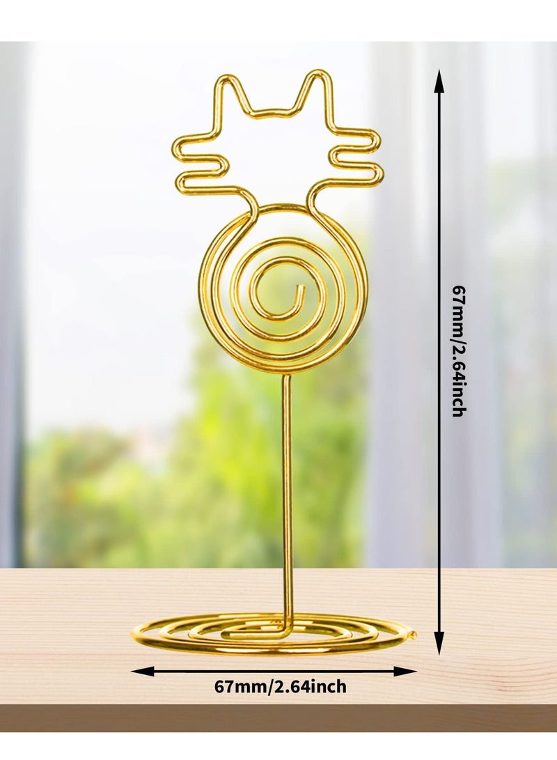 Y&D 24PCS Place Card Holders, Table Number Wedding Name Stand Display Holder Photo Sign Food Cards for Party Restaurants Cafe Desk (cat-gold) - Image 3