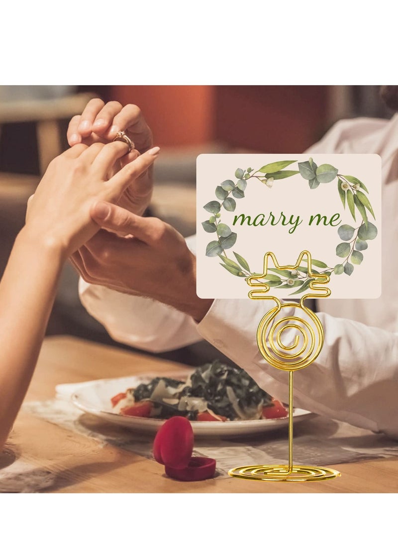 Y&D 24PCS Place Card Holders, Table Number Wedding Name Stand Display Holder Photo Sign Food Cards for Party Restaurants Cafe Desk (cat-gold) - Image 2