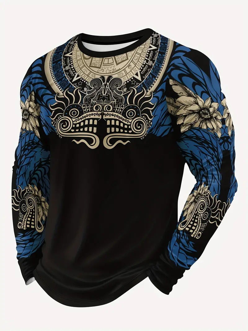 Fashion Personality Long-Sleeved T-Shirt Men'S Casual Handsome Design T-Shirt Me006 - Image 1