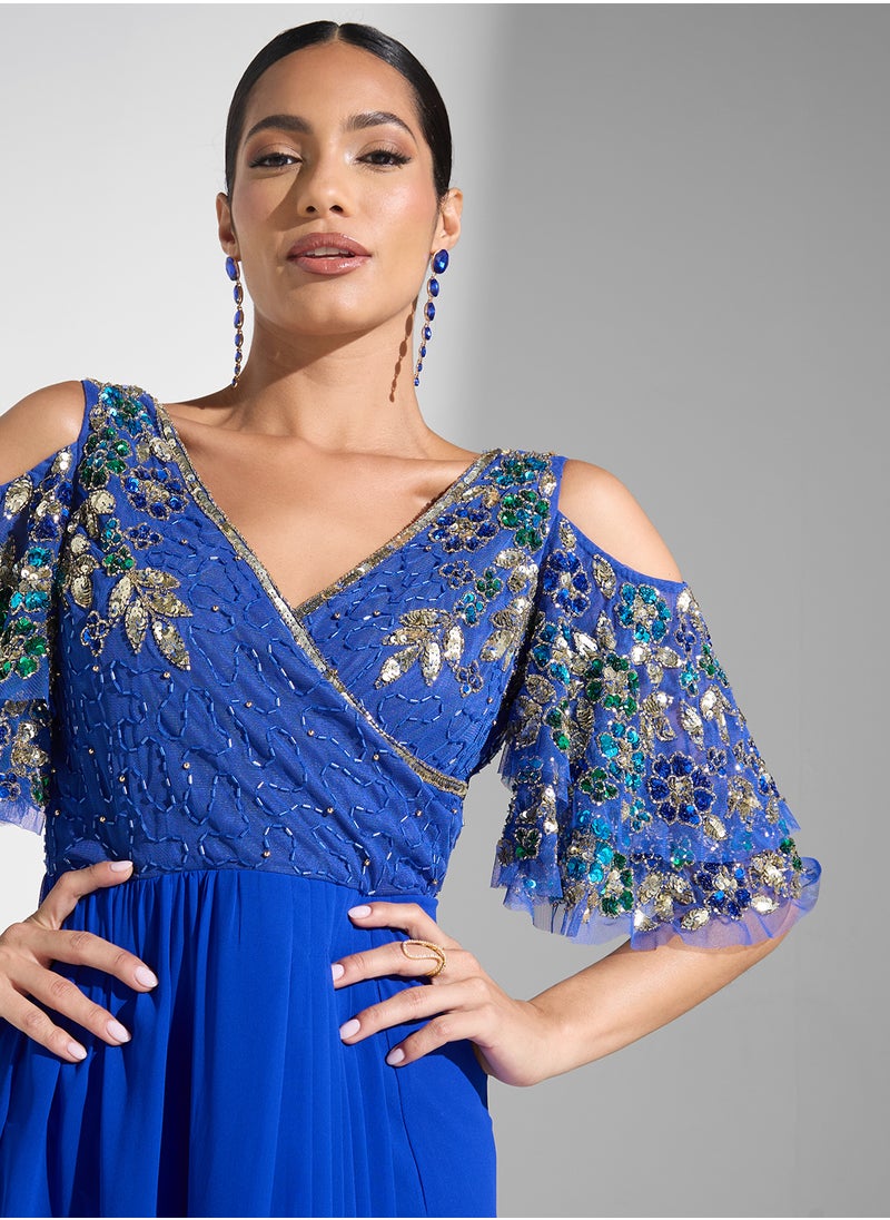 Virgos Lounge V-Neck Side Slit Dress  - Image 3