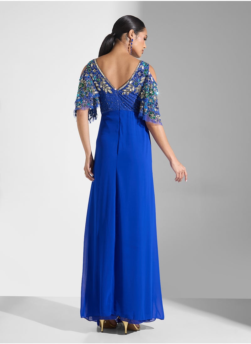 Virgos Lounge V-Neck Side Slit Dress  - Image 2