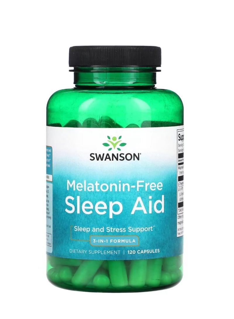 سوانسون تركيبة مساعدة على النوم خالية من الميلاتونين 3 في 1، 120 كبسولة - Image 1