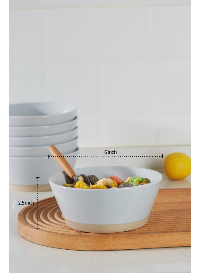 Famiware Saturn Series 6 Pieces Cereal Bowl Set, Light Gray - Image 1