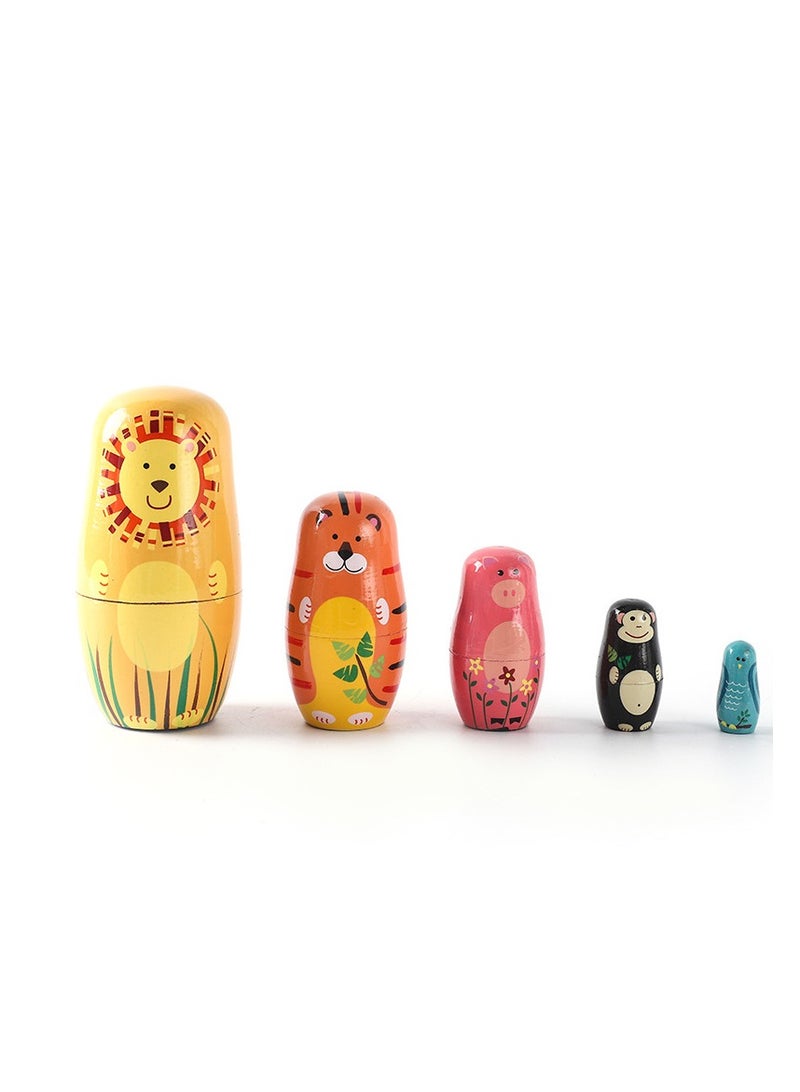 Wooden Russian five layered nesting doll tourism crafts, handmade painted crafts  - Image 1
