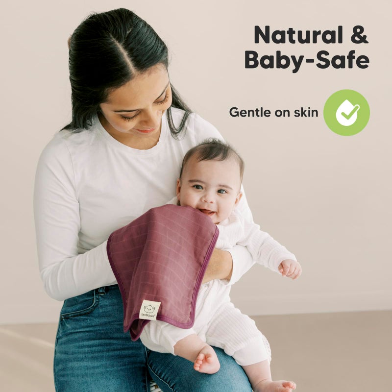 KeaBabies Cotton Muslin Burp Cloths Baby Boy, Girl - 5-Pack Soft & Absorbent Burping Cloth for Babies, Large Baby Towels & Washcloths for Newborn, Spit Up Rags, No Shrink, 20x10" (Corals) - Image 5