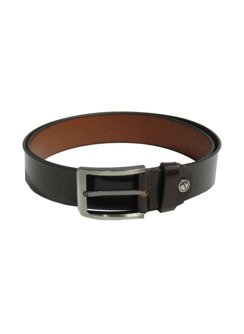 LAVERI LEATHER GENUINE LEATHER 35MM FORMAL AND CASUAL BROWN BELT FOR MENS - Image 3