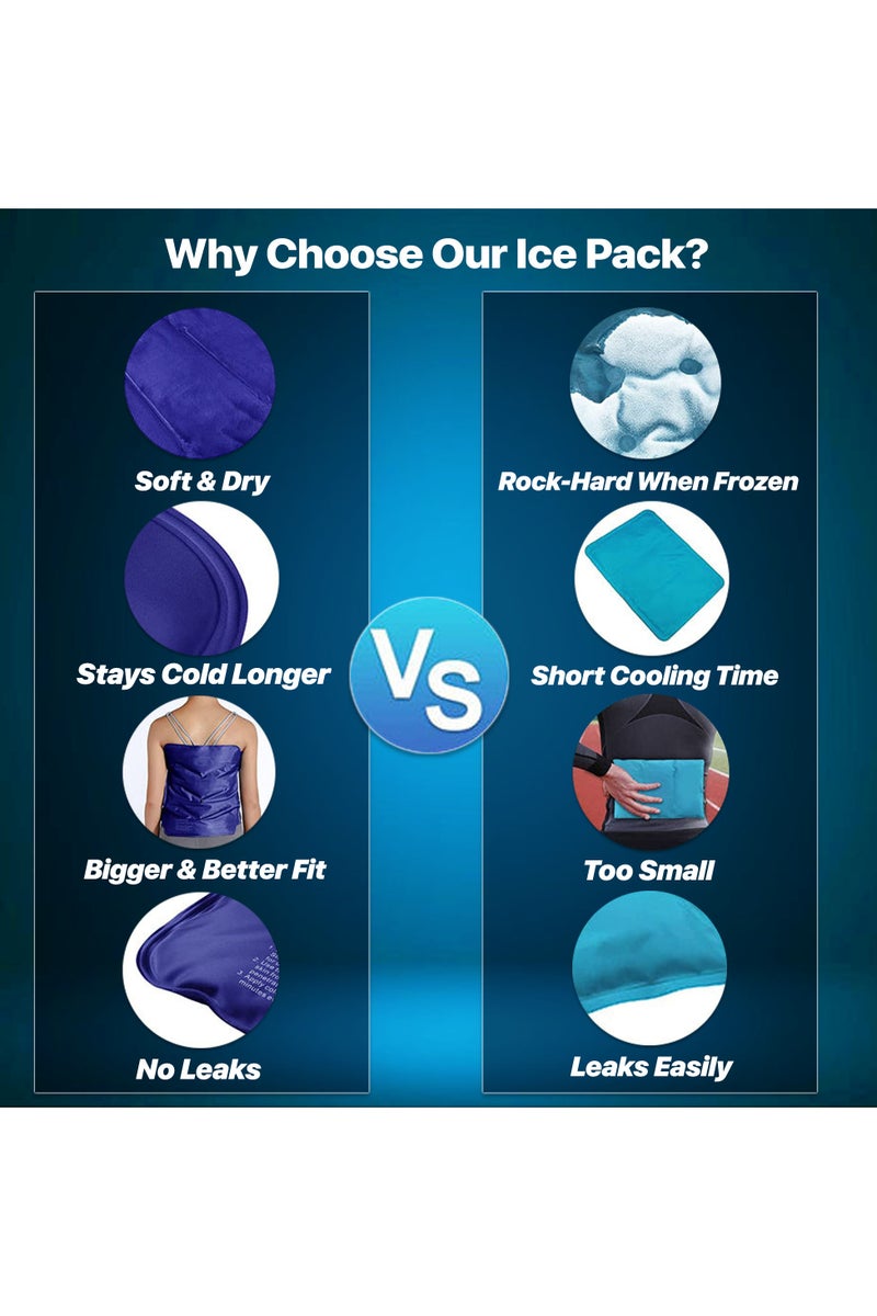 أيه بي جي وسادة جل حرارية وباردة قابلة لإعادة الاستخدام بحجم كبير مع أحزمة قابلة للتمدد – لتسكين آلام الجسم بالكامل في الظهر والبطن والساقين والكتفين – مرنة، مضادة للتسرب وآمنة للميكروويف والفريزر - Image 2