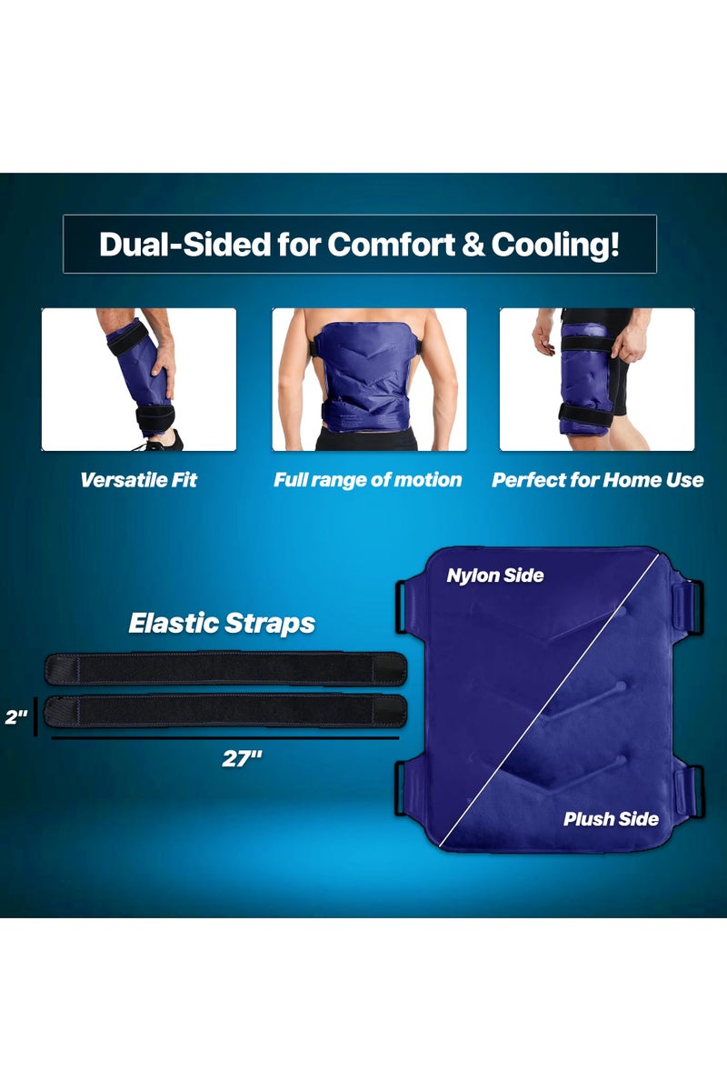 أيه بي جي وسادة جل حرارية وباردة قابلة لإعادة الاستخدام بحجم كبير مع أحزمة قابلة للتمدد – لتسكين آلام الجسم بالكامل في الظهر والبطن والساقين والكتفين – مرنة، مضادة للتسرب وآمنة للميكروويف والفريزر - Image 5