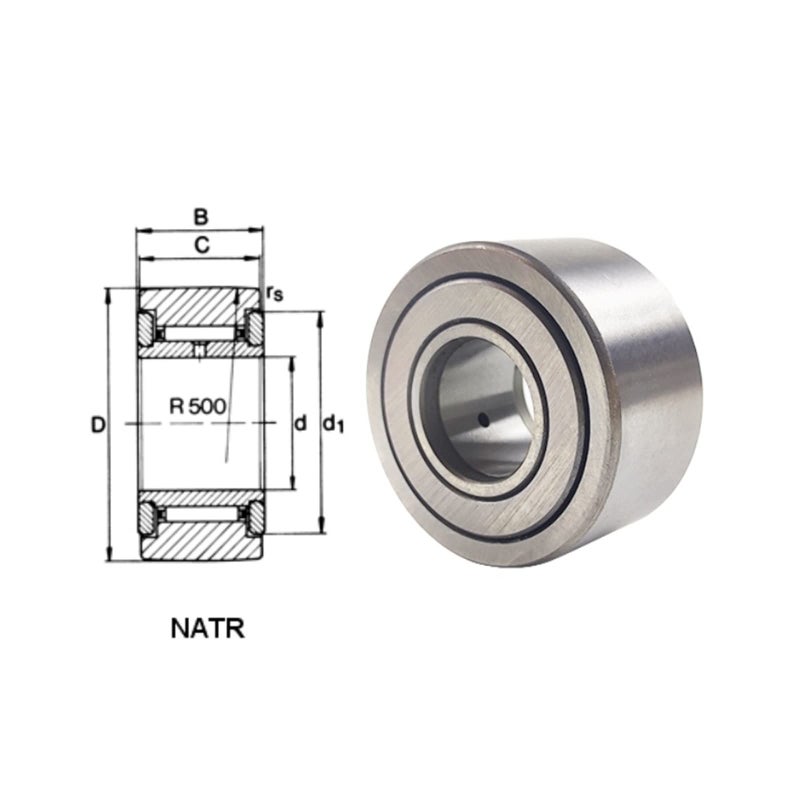 محمل الإبرة ذو الأسطوانة الداعمة من نوع البرغي NATR45PP مقاس 45X85X32 NATR NATV5 6 8 10 12 15 17 20 25 30 35 40 50 PP - Image 3