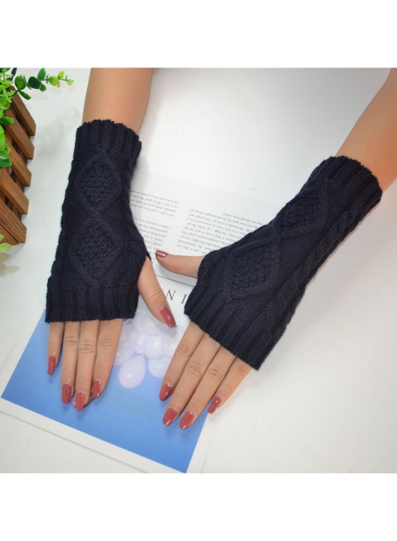 Loquat Fingerless Knitting Cotton Polyester Gloves Sleeves 