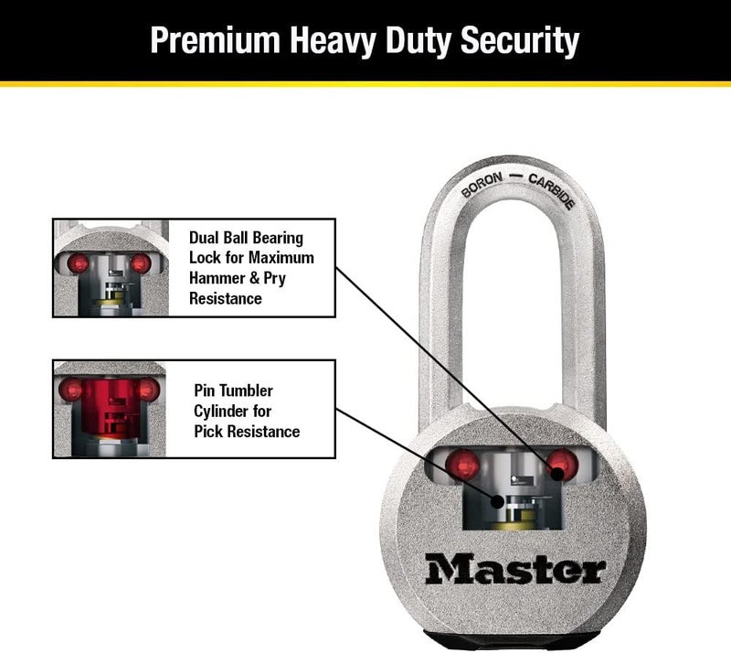 Master Lock M930XKADLH Magnum Heavy Duty Solid Steel Padlock with Key - Image 5