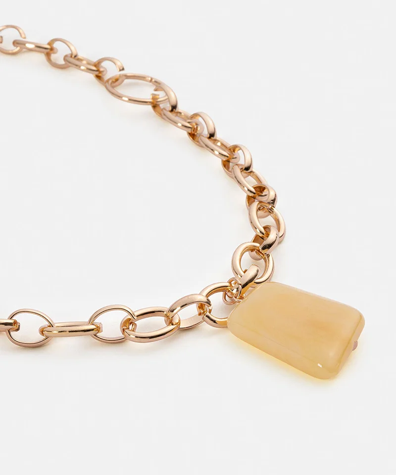 Ipekyol  Chain Necklace with Resin Pendant for Women | Best Price UAE