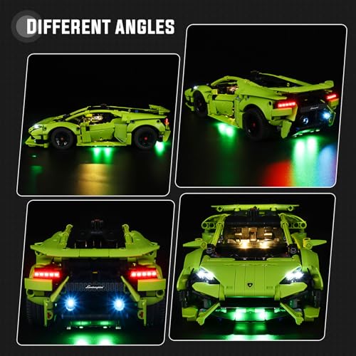 Nitemode Light kit Compatible with Lego Lamborghini car 42161 Upgraded Brightness Adjustable Lighting AccessoriesNo Model - Image 5