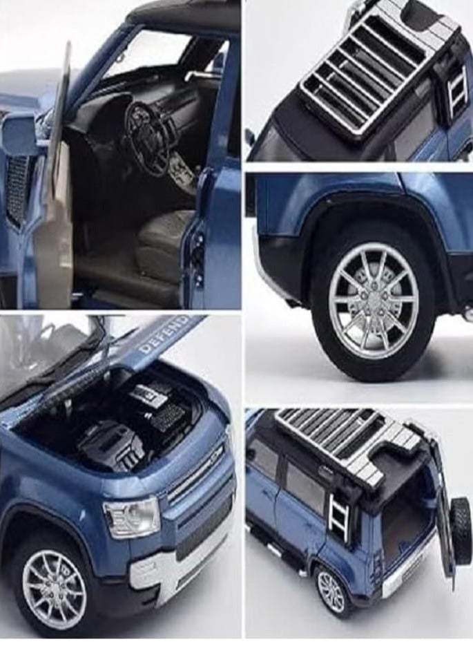 مجموعة هدايا مركبة دفاعية معدنية مصبوبة بمقياس 1/32، مجموعة ألعاب محاكاة مركبة للطرق الوعرة، لون ازرق - Image 2