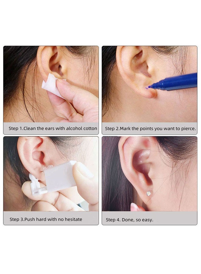 YelaJoy Ear Piercing Tool Kit, 2 Pcs Disposable Ear Piercing Kit,  No Pain,  Easy Use Ear Piercing Tool Kit with Stud (Silver) - Image 2