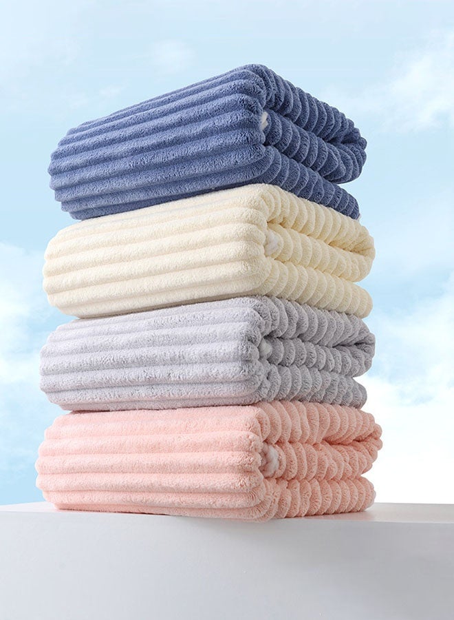 Hanayo 3 Pcs Towel Set Bathroom Face Hair Bath Towel Set Soft Towel Fast Absorbent Skin-friendly and Soft Includes Bath Face and Hair Towel (Blue) - Image 4