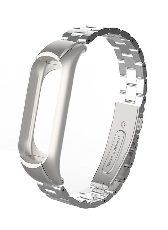 Alyashmac Screwless Bracelet Wristband For Xiaomi Mi Band 3 Silver