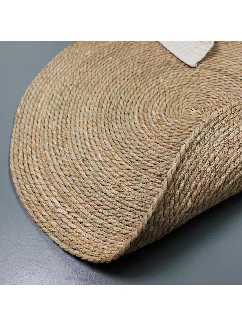 LINGWEI Nattural Jute Rug Carpet Hand Woven Door Mat Area Rug 120x120cm - Image 5