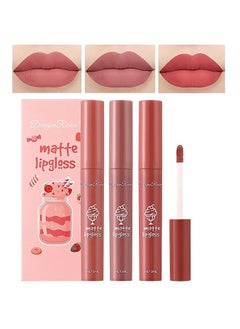 Dragon Ranee 3Pcs Nude Matte Lipstick Set, Long-Lasting Waterproof Lipsticks Non-Stick Cup Not Fade Lip Gloss, Smooth Crayon Lip Stain Set Lip Makeup Liquid Lipstick for Women  - Image 2