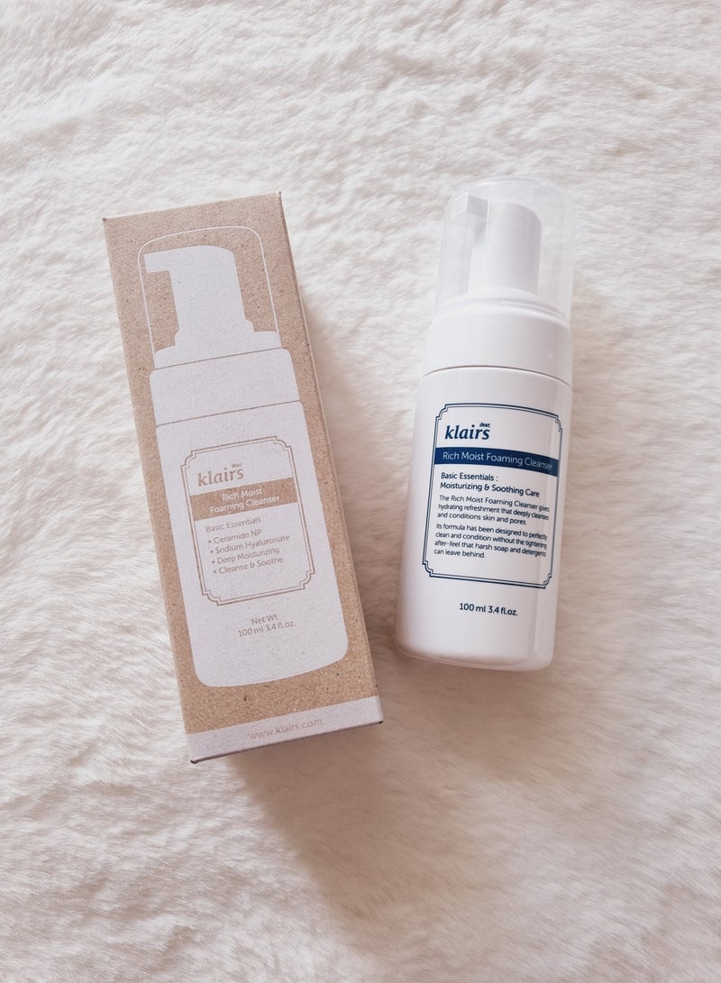 ديركلايرز DearKlairs K-Beauty Skincare Rich Moist Foaming Cleanser, 3.4 fl oz (100 ml) - Image 2