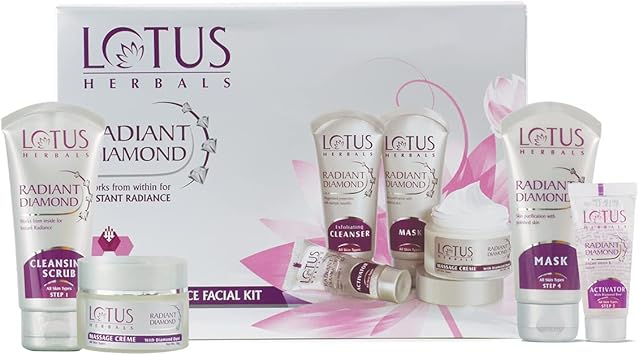 LOTUS HERBALS Lotus Herbals Radiant Diamond Facial Kit With Diamond Dust Cinnamon 170g Multi Use  - Image 1