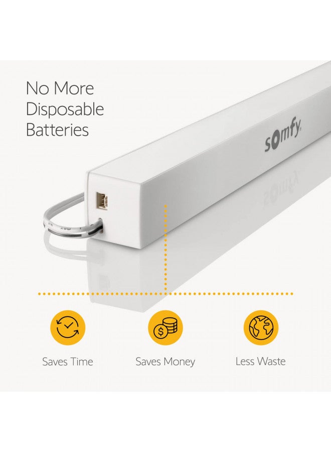 SOMFY Somfy Lithium Ion Battery 2 Pack & Charger Bundle - Power & Charge Blinds, Shades, Curtains - Long-Lasting, Easy to Install - Wall Mounting Clips Included Power Multiple Motors - #9021217, 9025166  - Image 3