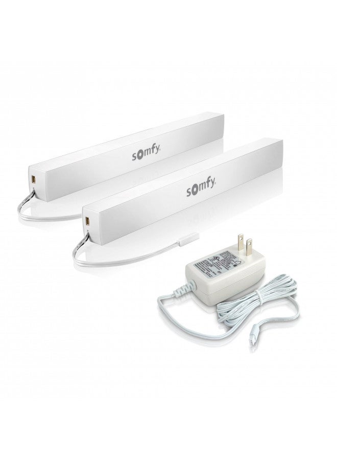 SOMFY Somfy Lithium Ion Battery 2 Pack & Charger Bundle - Power & Charge Blinds, Shades, Curtains - Long-Lasting, Easy to Install - Wall Mounting Clips Included Power Multiple Motors - #9021217, 9025166  - Image 1