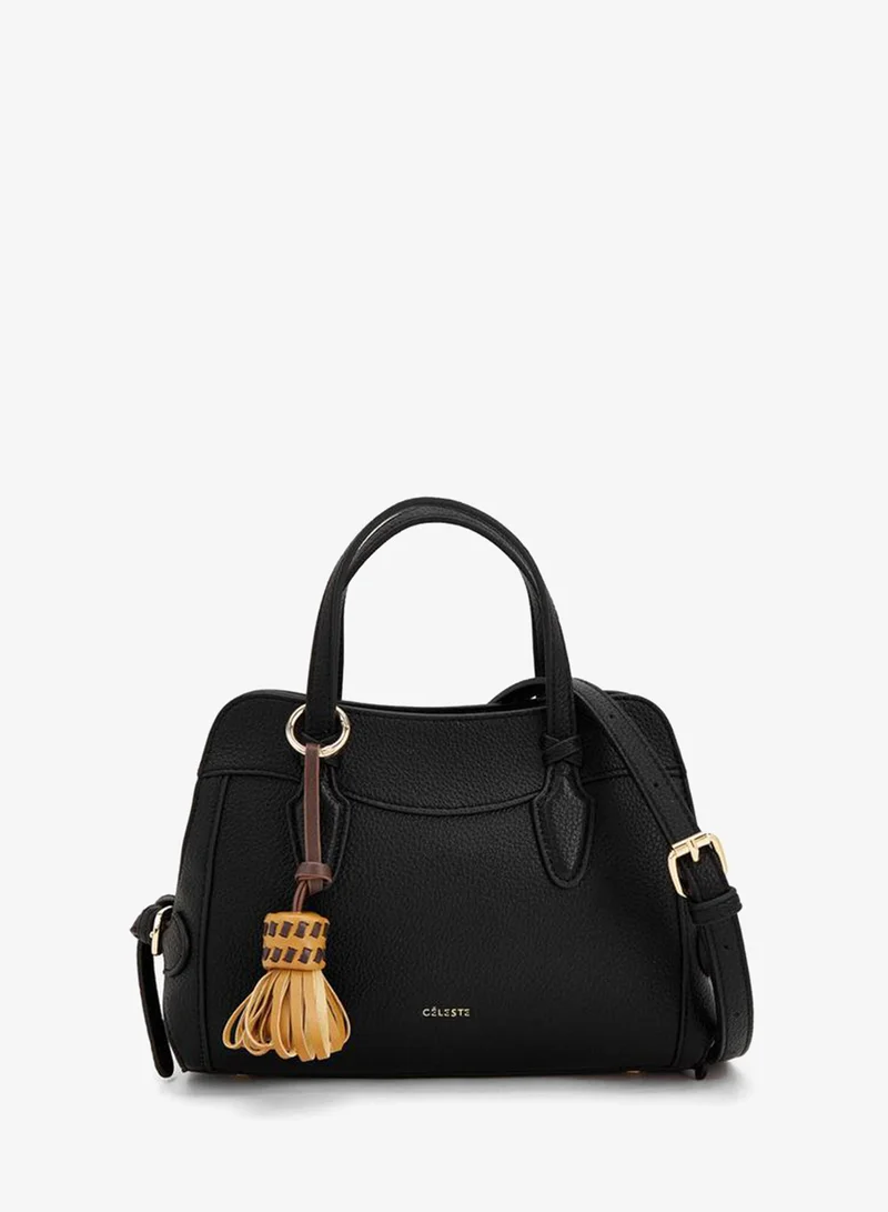 سيليست Textured Crossbody Bag With Tassel Detail