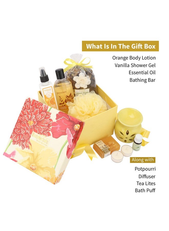 BodyHerbals Beautiful Day Bath And Body Care Gift Set For Women & Men - Skin Care Hamper With Signature Vanilla & Orange Range - Premium Gift Packaging - Pampering Kit For All Occasions - Set Of 7 Pcs - Gift For Birthdays, Anniversary And Special Celebrations - Image 2