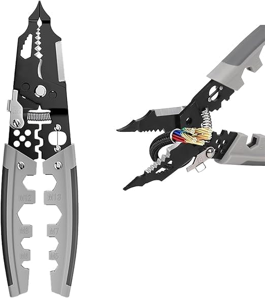 VIPREKHO VIPREKHO 28 In 1 Wire Stripper ToolMultifunction Wire Strippers Electrical 8Inch Wire Crimping ToolCrimper with Splitting Hand Tool Cutting Plier Wire Looping Pliers Cutter Precision Tool  - Image 1
