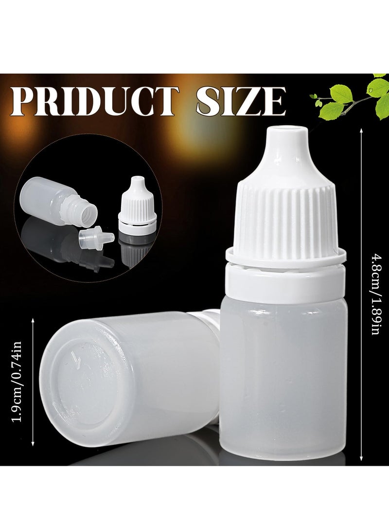 KASTWAVE 200 Pcs Dropper Bottles Empty Eye Dropper Bottle Small Liquid Plastic Container Portable Squeezable Eye Liquid Dropper with Caps and Plug for Oil, Eye Liquid Storage (5 ml) - Image 2