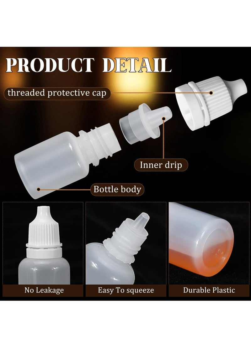 KASTWAVE 200 Pcs Dropper Bottles Empty Eye Dropper Bottle Small Liquid Plastic Container Portable Squeezable Eye Liquid Dropper with Caps and Plug for Oil, Eye Liquid Storage (5 ml) - Image 3