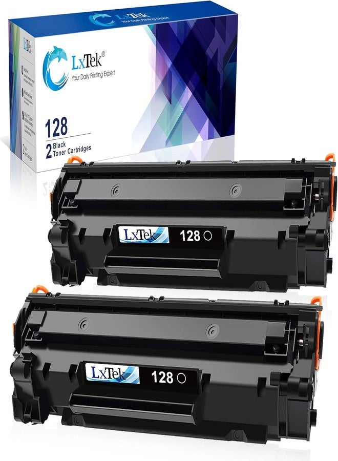 خرطوشة حبر بديلة متوافقة من LxTek Canon 128 (قطعتان أسودتان) لطابعات Canon CRG128 3500B001AA CE278A، متوافقة مع طابعات Canon ImageCLASS D530، D550، MF4570dn، MF4770n، FAXPHONE L190، L100، MF4880dw، MF4890dw، MF4450 - Image 1