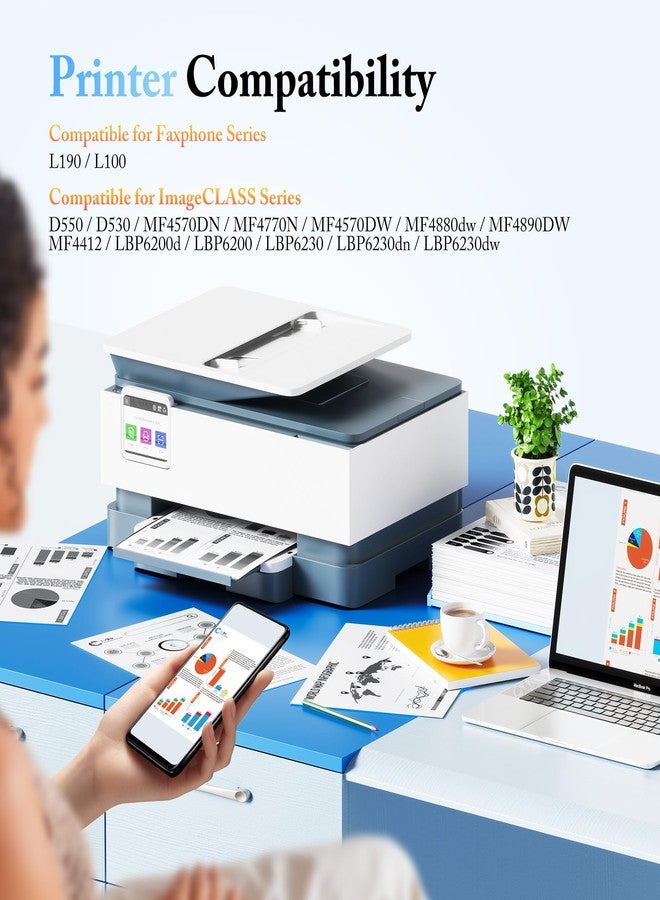 خرطوشة حبر بديلة متوافقة من LxTek Canon 128 (قطعتان أسودتان) لطابعات Canon CRG128 3500B001AA CE278A، متوافقة مع طابعات Canon ImageCLASS D530، D550، MF4570dn، MF4770n، FAXPHONE L190، L100، MF4880dw، MF4890dw، MF4450 - Image 2