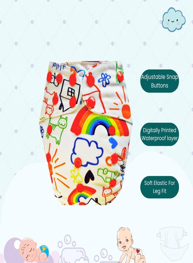 Dumbledo Elite Cloth Diaperwith Magical Soaker (Pack of 3) | Hypoallergenic | Breathable | Travel Friendly | Everyday Diapering Essential | 3 Months - 3 Years | Unisex Baby - Image 3