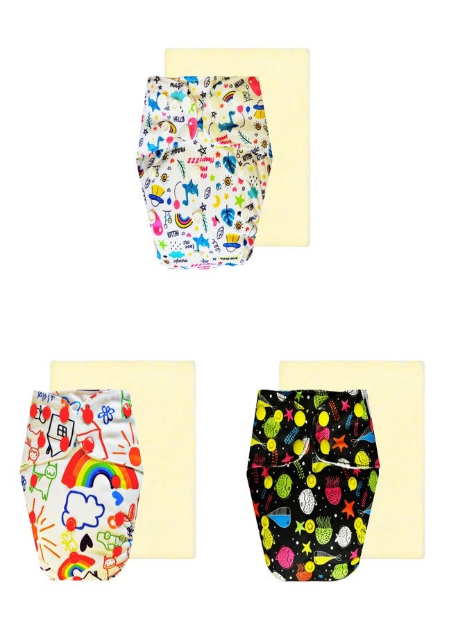 Dumbledo Elite Cloth Diaperwith Magical Soaker (Pack of 3) | Hypoallergenic | Breathable | Travel Friendly | Everyday Diapering Essential | 3 Months - 3 Years | Unisex Baby - Image 1