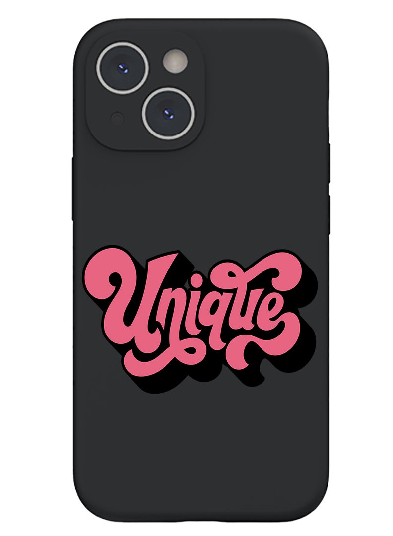 Theodor Protective Slim Fit Case Liquid Silicone Cover with Full Body Protection Anti-Scratch Shockproof Case For iPhone 15 Plus Black - Unique-01 - Image 1