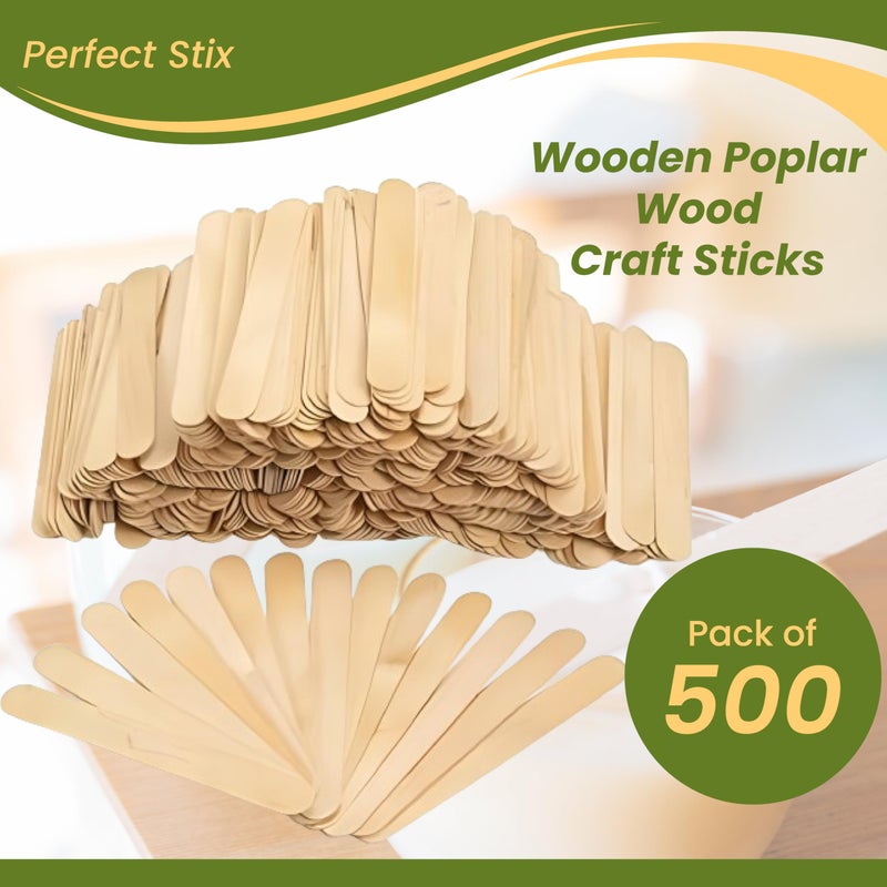 Perfect Stix Jumbo Craft Sticks, 6 x 3/4, Natural Poplar Wood, 500Ct. Multipurpose for Arts, Popsicles, Waxing - Image 3