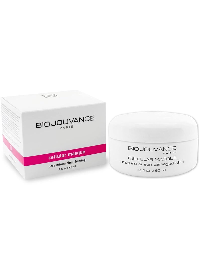 BIO JOUVANCE PARIS Cellular Mask 2oz  60ml  For MatureSun Damaged Skin  Tighten Enlarged Pores  Deep Moisturizing  Hydrating  Weekly Facial Skin Care Treatment Regimen  Made in France 