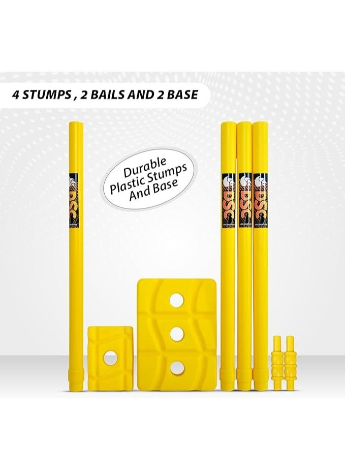 DSC Phoenix Plastic Cricket Set - Ideal for Tennis and Gully/Turf Cricket Size-4 (6-8 Yrs) (1 Plastic Bat + 4 Plastic Stumps + 2 Base + 2 Bails + 1 PVC Ball) - Image 5